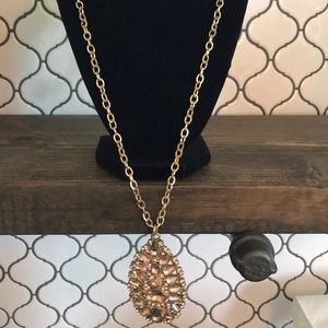 The Limited pink and gold medallion necklace